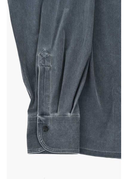 Camasi casual CORNELIANI Stretch Nylon Shirt With Double Pocket Blue Barbati (BM 19748909) 3