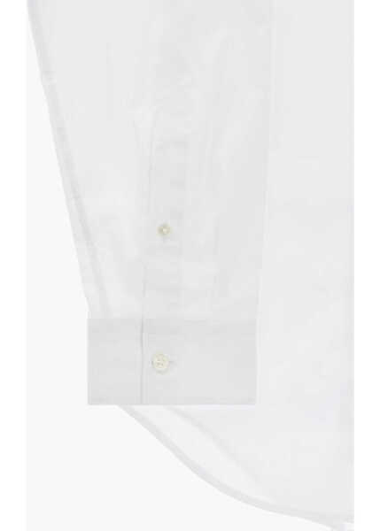 Camasi casual CORNELIANI Cc Collection Solid Cotton Poplin Shirt White Barbati (BM 19748912) 4