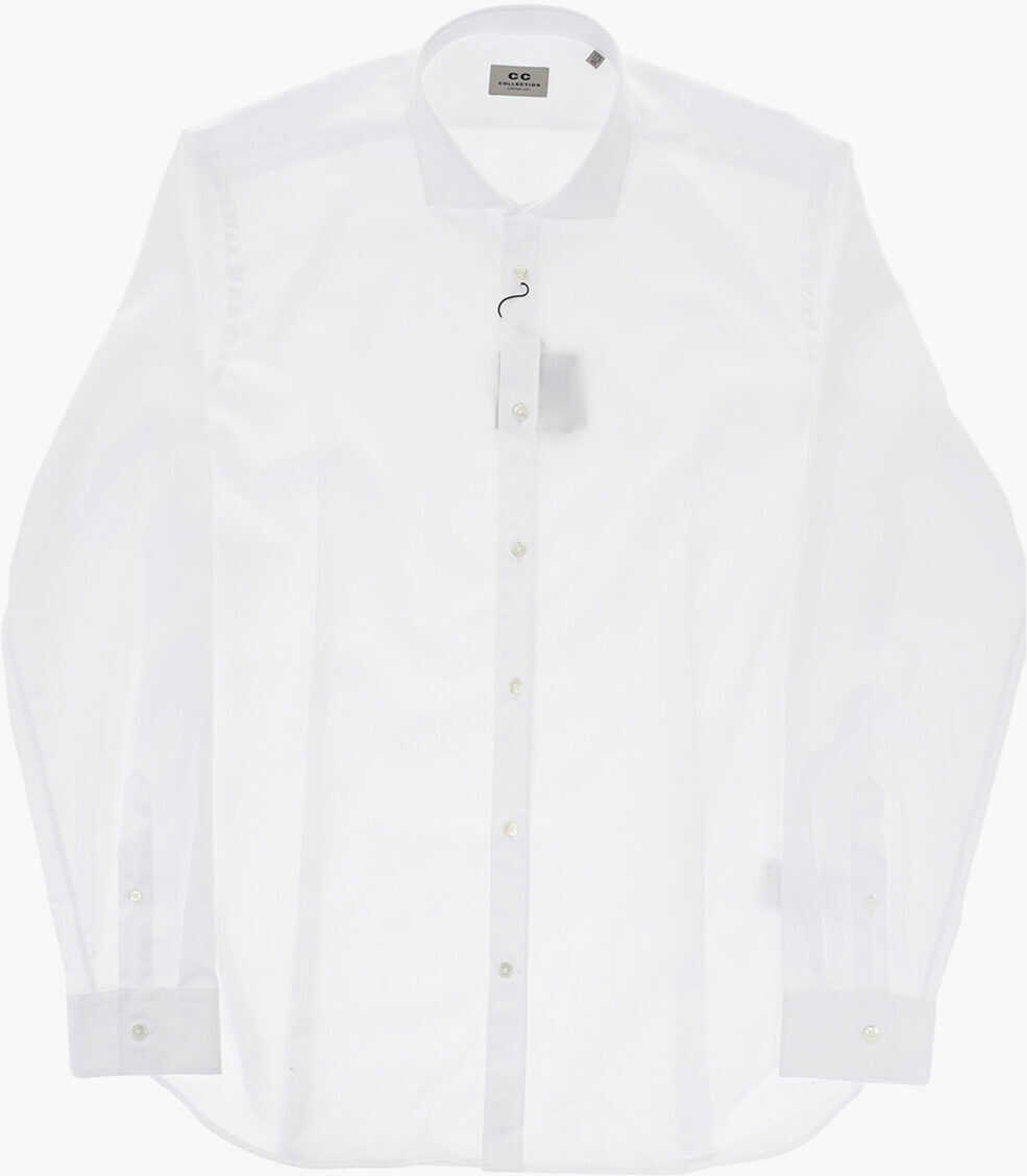 Camasi casual CORNELIANI Cc Collection Cotton Poplin Shirt With French Collar White Barbati (BM 19748915) 2
