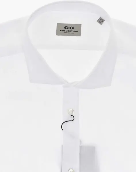 Camasi casual CORNELIANI Cc Collection Cotton Poplin Shirt With French Collar White Barbati (BM 19748915) 3