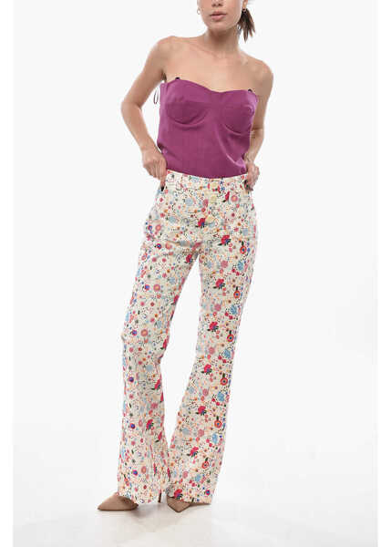 Pantaloni casual INES DE LA FRESSANGE Embroidered Cotton Bootcut Trousers Charlotte Multicolor Femei (BM 19748918) 4