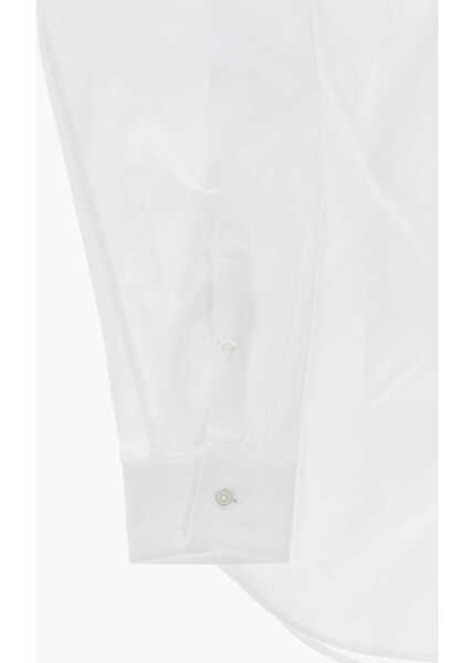 Camasi casual CORNELIANI Code Slim Fit Solid-Color Shirt With Concealed Button Placke White Barbati (BM 19748921) 4