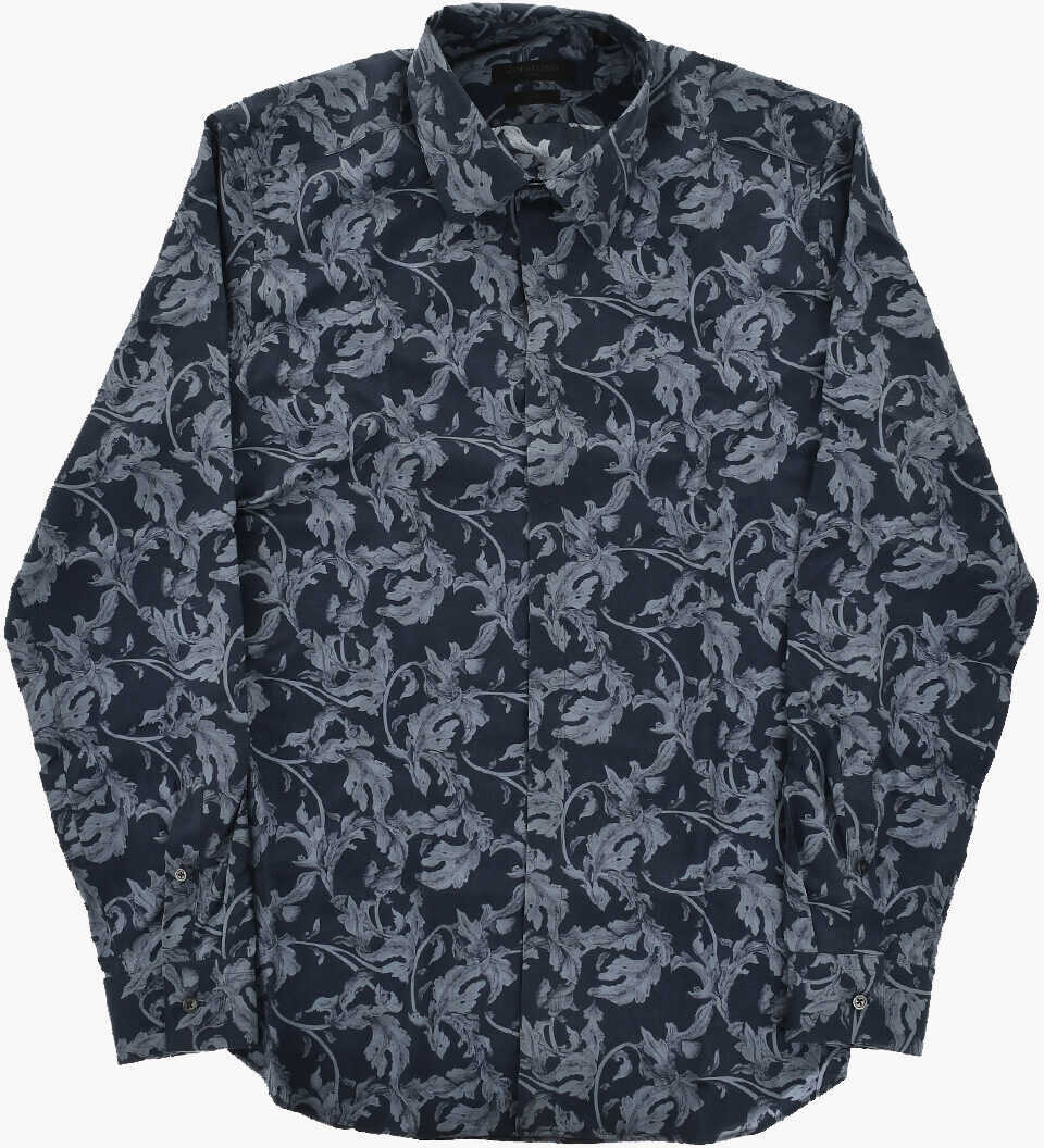 Camasi casual CORNELIANI Code Silk Slim-Fit Patterned Shirt Blue Barbati (BM 19748924) 2