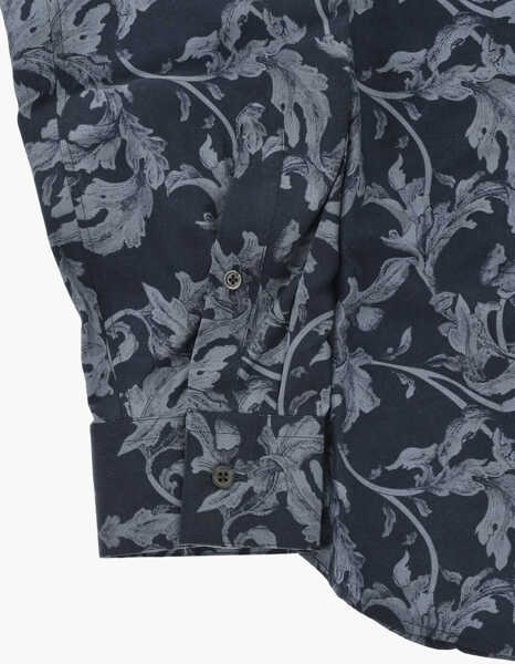 Camasi casual CORNELIANI Code Silk Slim-Fit Patterned Shirt Blue Barbati (BM 19748924) 4