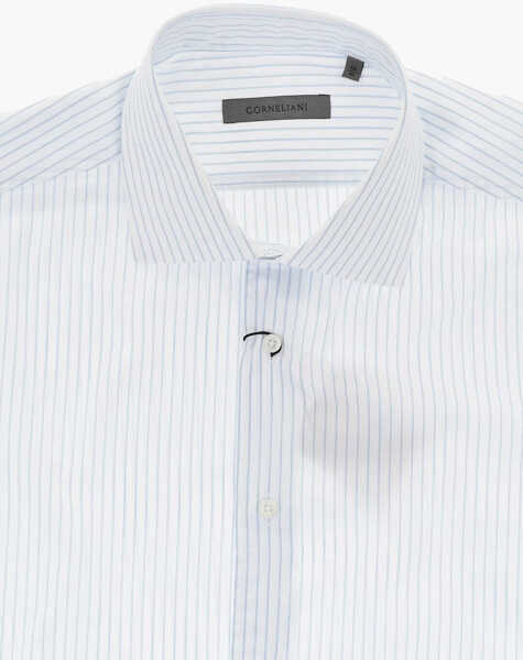 Camasi casual CORNELIANI Poplin Cotton Striped Shirt With French Collar White Barbati (BM 19748930) 2