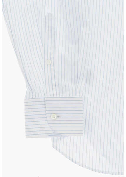 Camasi casual CORNELIANI Poplin Cotton Striped Shirt With French Collar White Barbati (BM 19748930) 3