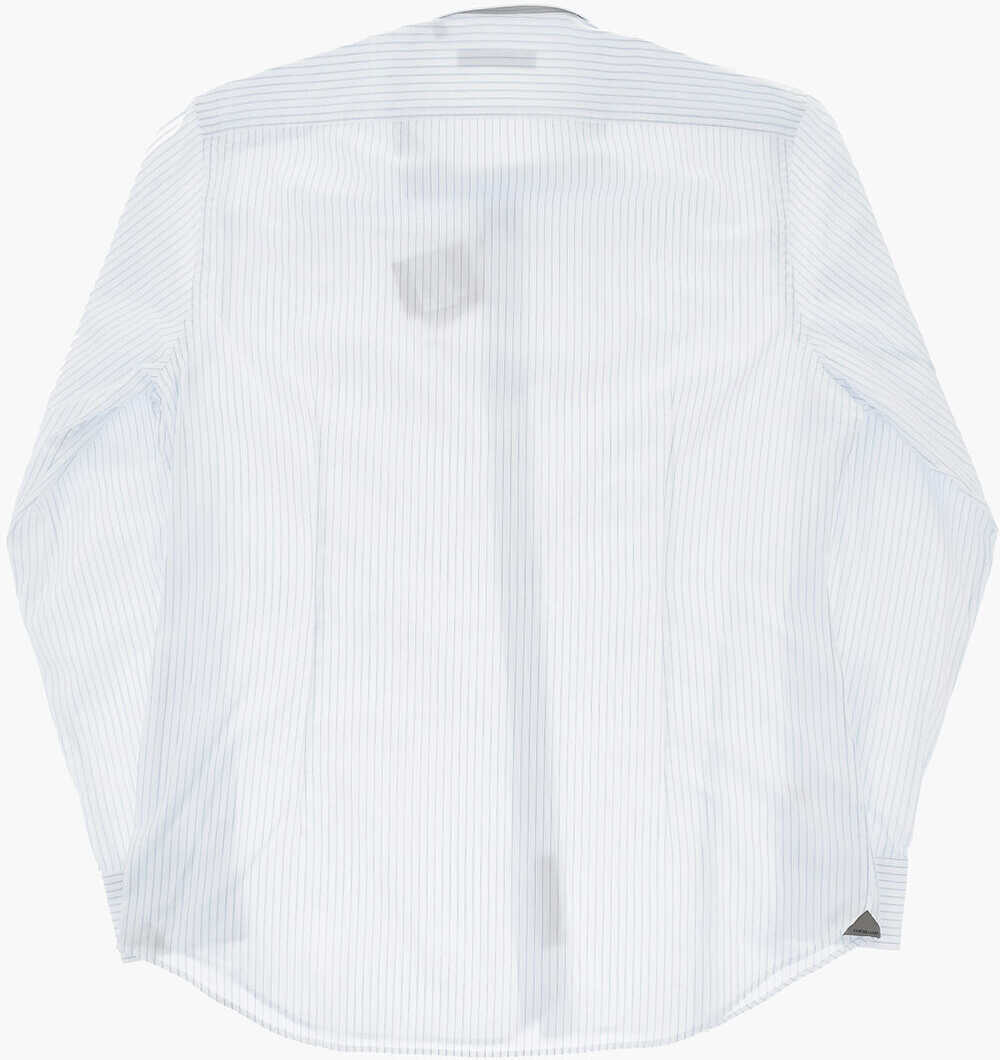 Camasi casual CORNELIANI Poplin Cotton Striped Shirt With French Collar White Barbati (BM 19748930) 4