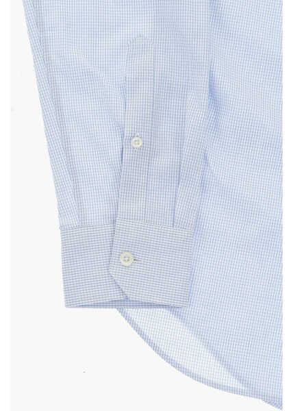 Camasi casual CORNELIANI Slim Fit Checked Shirt Blue Barbati (BM 19748933) 4