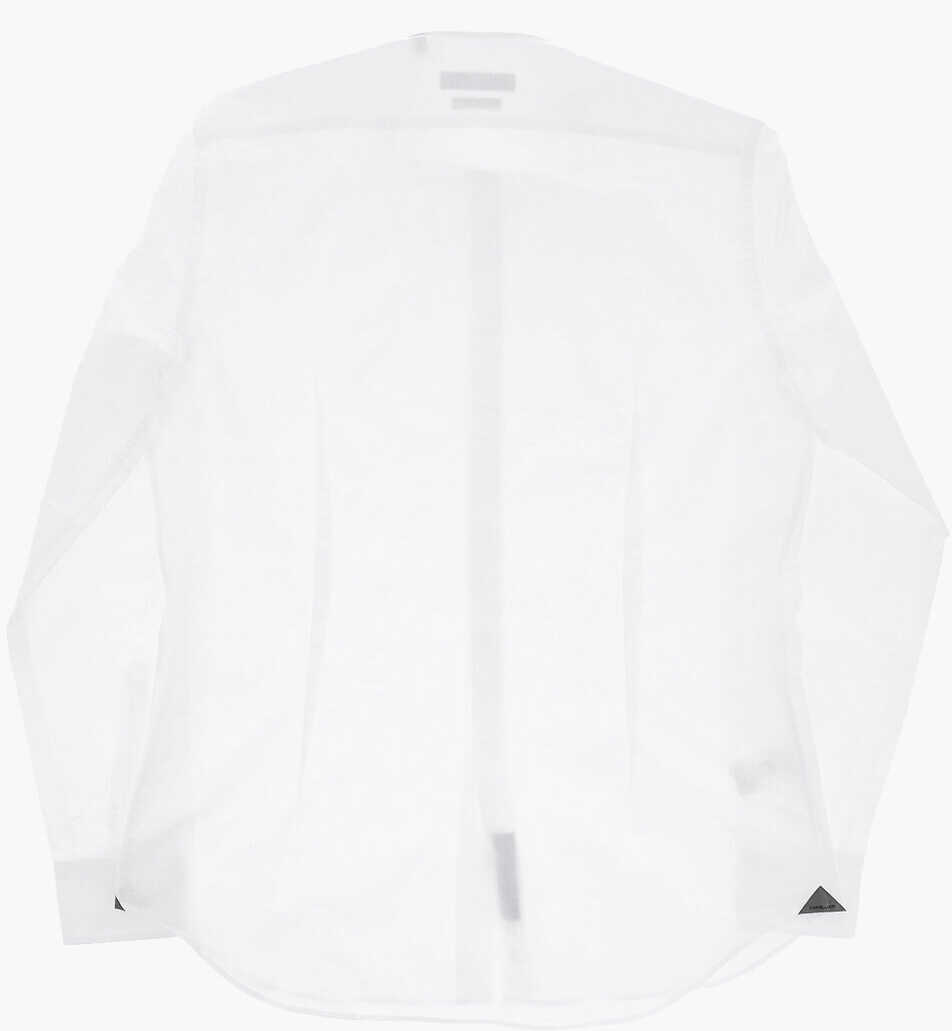 Camasi casual CORNELIANI Slim Fit Cotton-Linen Shirt With French Collar White Barbati (BM 19748936) 3
