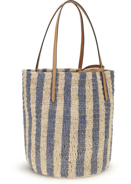 Genti de mana Valentino Garavani Striped raffia Bucket Bag NATURALE/VERDE/NATURAL CAMEL/SELLERIA Femei (BM 19749023) 3
