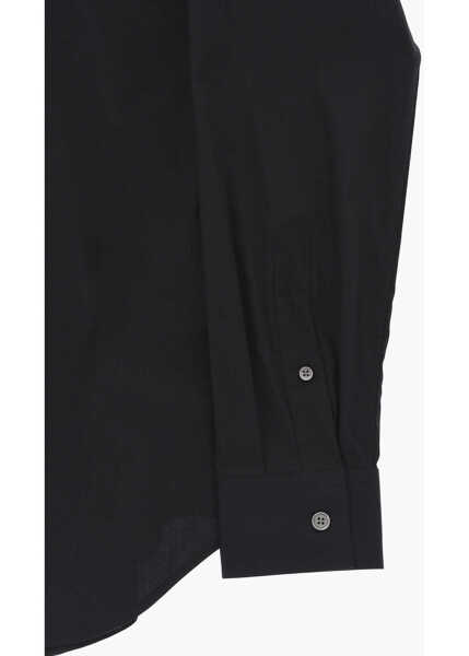 Camasi elegante CORNELIANI Cc Collection Cotton Poplin Shirt With French Collar Black Barbati (BM 19749029) 4