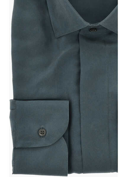 Camasi casual CORNELIANI Code Silk Shirt With French Collar Green Barbati (BM 19749035) 3