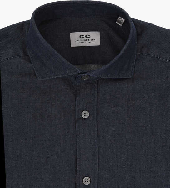 Camasi casual CORNELIANI Cc Collection Lightweight Cotton Shirt With French Collar Blue Barbati (BM 19749038) 2
