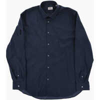 Camasi casual Cc Collection Stretch Cotton Solid-Color Shirt Barbati