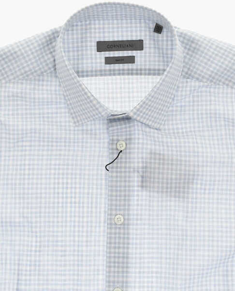 Camasi casual CORNELIANI Slim Fit Cotton Gingham Shirt Light Blue Barbati (BM 19749050) 3