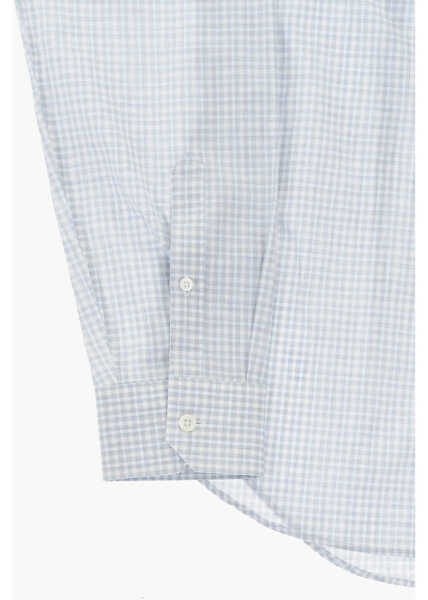 Camasi casual CORNELIANI Slim Fit Cotton Gingham Shirt Light Blue Barbati (BM 19749050) 4