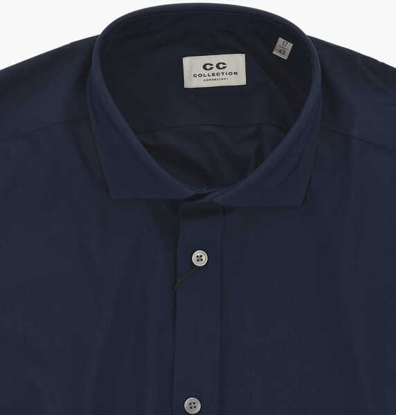 Camasi casual CORNELIANI Cc Collection Solid Nylon Shirt Blue Barbati (BM 19749053) 3