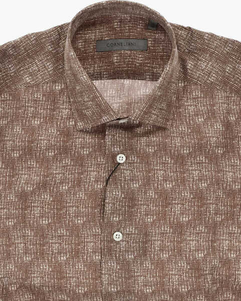 Camasi casual CORNELIANI Silk Shirt With French Collar Brown Barbati (BM 19749056) 3