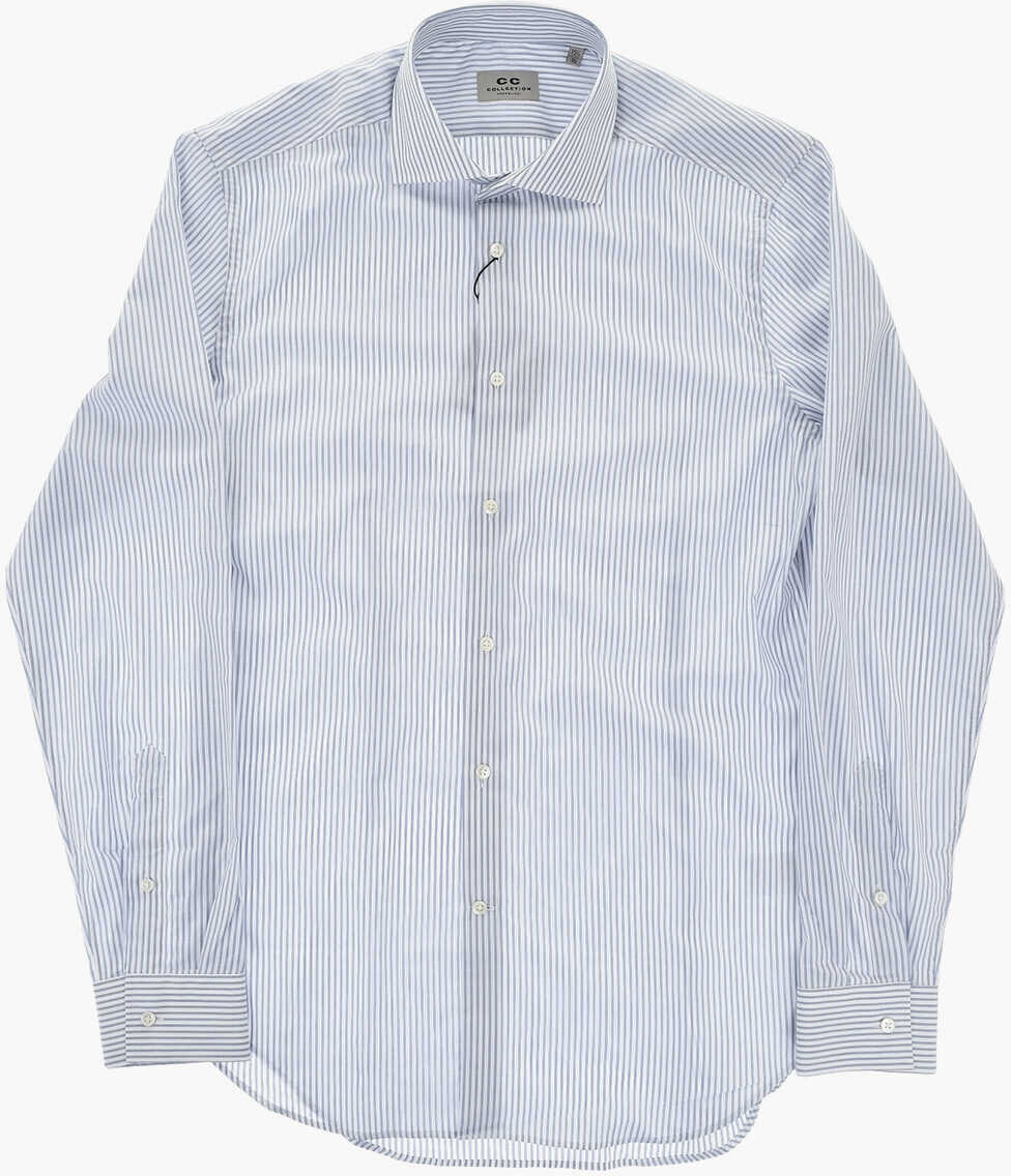 Camasi casual CORNELIANI Cc Collection Poplin Shirt With Awning Pattern Light Blue Barbati (BM 19749062) 2