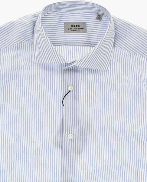 Camasi casual CORNELIANI Cc Collection Poplin Shirt With Awning Pattern Light Blue Barbati (BM 19749062) 3