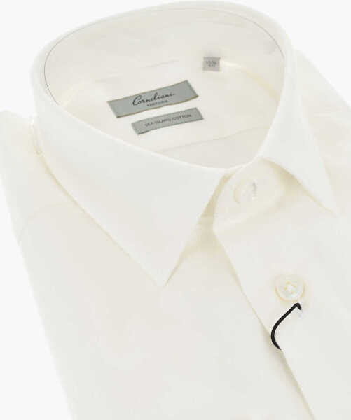 Camasi elegante CORNELIANI Cotton Poplin Shirt With Italian Collar White Barbati (BM 19749071) 2