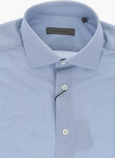 Camasi casual CORNELIANI Stretch Fabric Shirt With Micro Pattern Light Blue Barbati (BM 19749089) 3