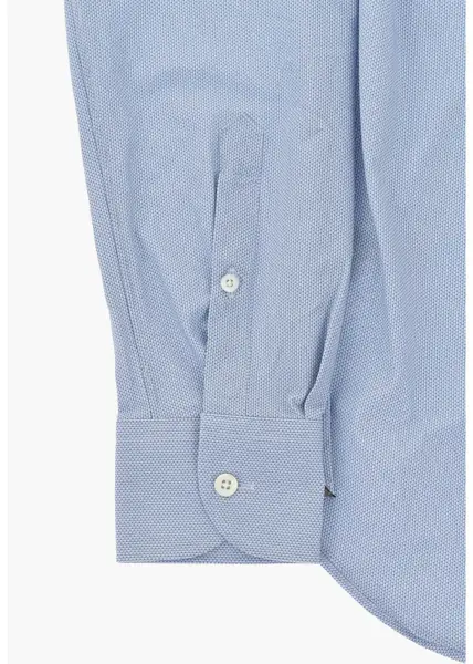 Camasi casual CORNELIANI Stretch Fabric Shirt With Micro Pattern Light Blue Barbati (BM 19749089) 4
