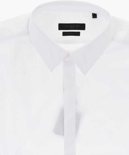 Butoni CORNELIANI Code Slim Fit Solid Shirt With Cufflinks White Barbati (BM 19749092) 2