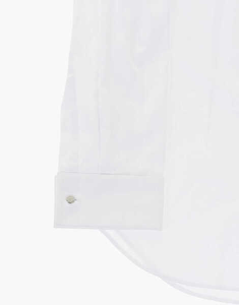 Butoni CORNELIANI Code Slim Fit Solid Shirt With Cufflinks White Barbati (BM 19749092) 3