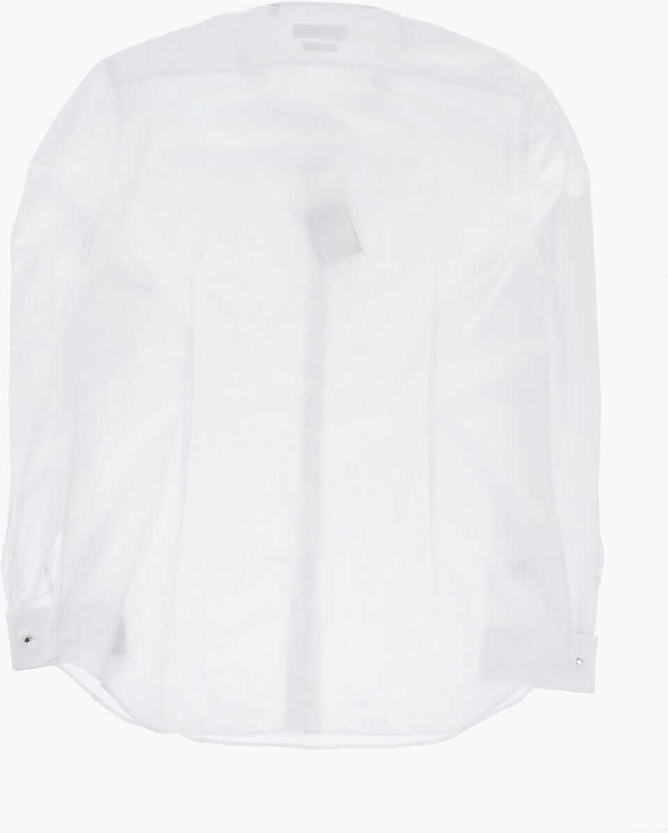 Butoni CORNELIANI Code Slim Fit Solid Shirt With Cufflinks White Barbati (BM 19749092) 4