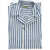 CORNELIANI Circle Awning-Striped Short-Sleeve Shirt With Chest Pocket Blue