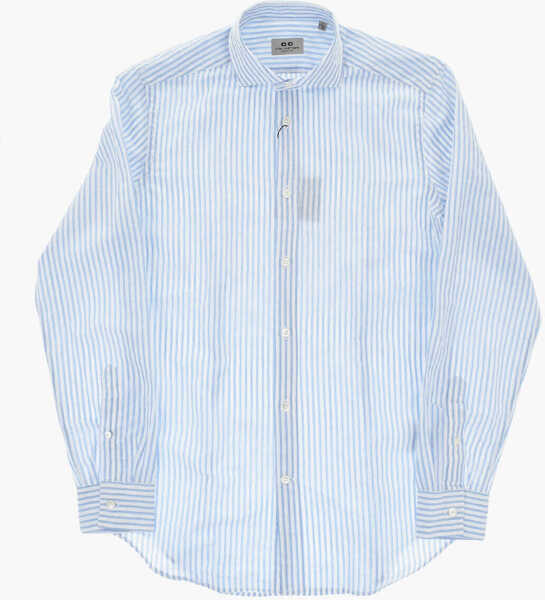 Camasi casual CORNELIANI Cc Collection Cotton Shirt With Awning Stripes Blue Barbati (BM 19749101) 2