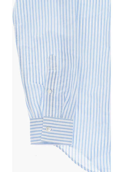 Camasi casual CORNELIANI Cc Collection Cotton Shirt With Awning Stripes Blue Barbati (BM 19749101) 4
