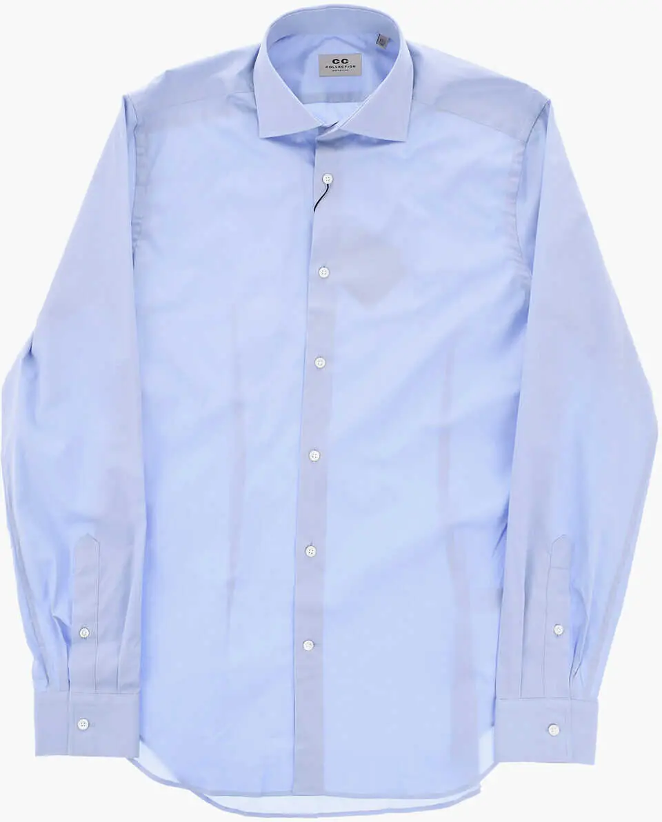 Camasi elegante CORNELIANI Cc Collection Cotton Poplin Shirt With French Collar Blue Barbati (BM 19749104) 2