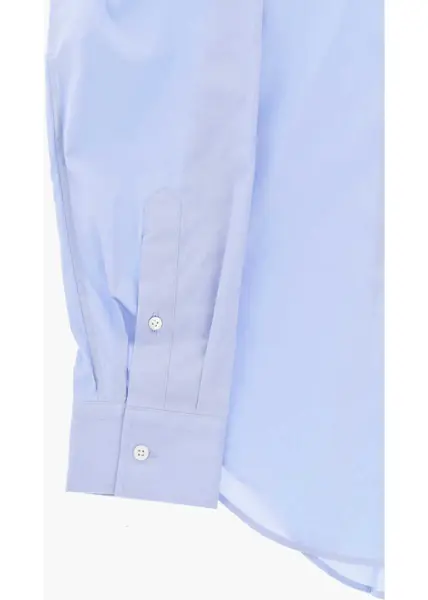 Camasi elegante CORNELIANI Cc Collection Cotton Poplin Shirt With French Collar Blue Barbati (BM 19749104) 4