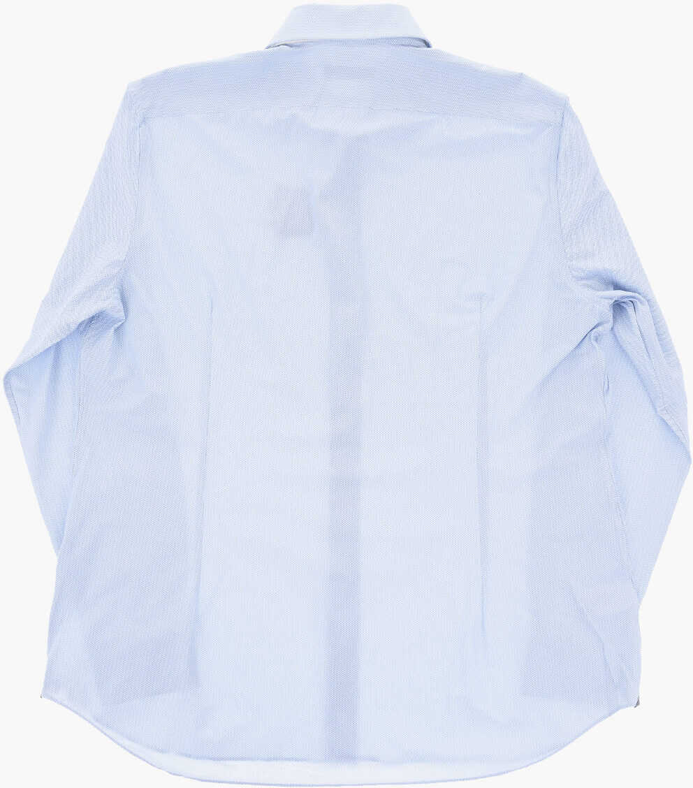 Camasi casual CORNELIANI Stretch Nylon Shirt With French Collar Blue Barbati (BM 19749107) 4
