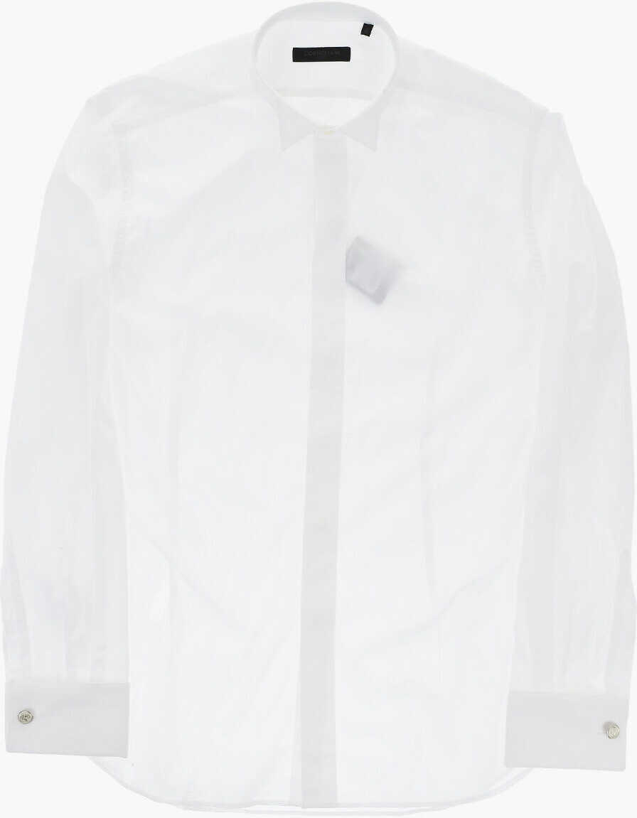 Butoni CORNELIANI Code Cotton Poplin Shirt With Cufflinks And Diplomatic Colla White Barbati (BM 19749113) 2