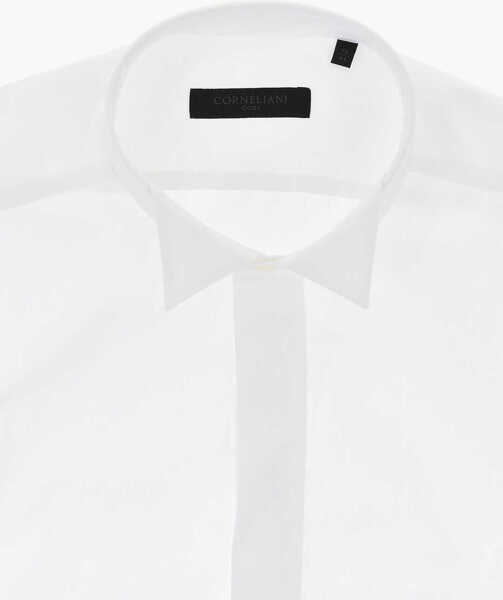 Butoni CORNELIANI Code Cotton Poplin Shirt With Cufflinks And Diplomatic Colla White Barbati (BM 19749113) 3