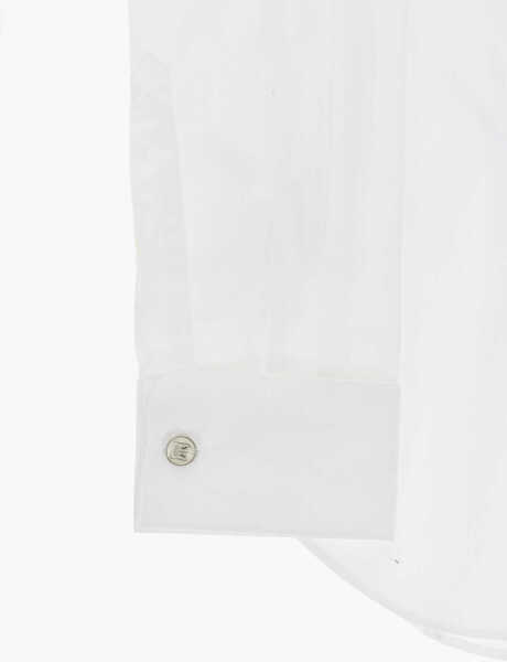 Butoni CORNELIANI Code Cotton Poplin Shirt With Cufflinks And Diplomatic Colla White Barbati (BM 19749113) 4