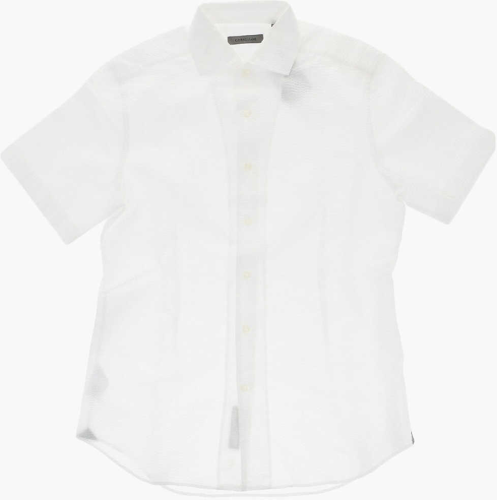 Camasi casual CORNELIANI Short-Sleeve Shirt With Honeycomb Pattern White Barbati (BM 19749119) 2