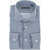 CORNELIANI Striped Stretch Fabric Shirt With French Collar Blue