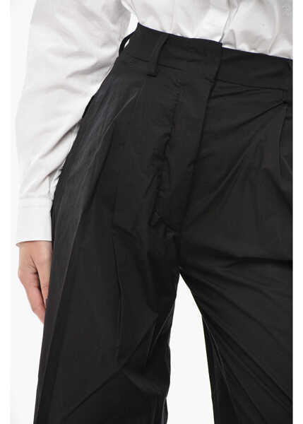 Pantaloni casual The Latest Cotton Palazzo Trousers With One Pleat Black Femei (BM 19749125) 3