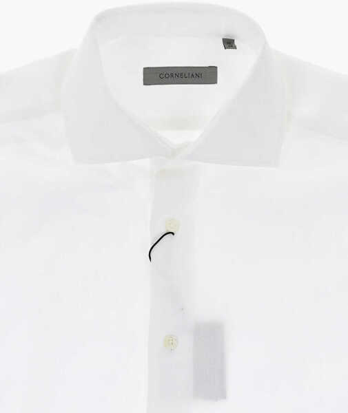 Butoni CORNELIANI Cotton Herringbone Shirt With Cufflinks White Barbati (BM 19749131) 3
