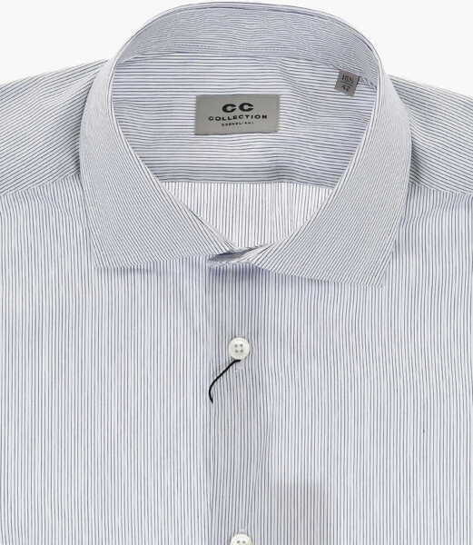 Camasi casual CORNELIANI Cc Collection Striped Shirt With French Collar Blue Barbati (BM 19749134) 3