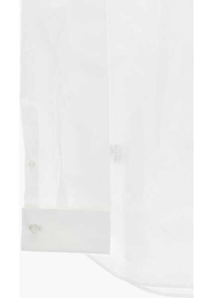 Butoni CORNELIANI Cc Collection Solid Shirt With Cufflinks And Concealed Butto White Barbati (BM 19749137) 4