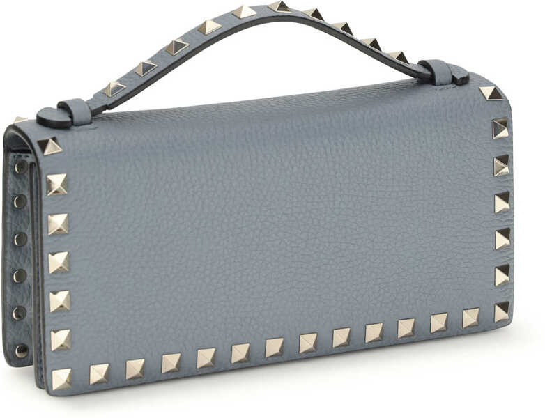 Portofele Valentino Garavani Rockstud chain Wallet STONE GREY Femei (BM 19751174) 2