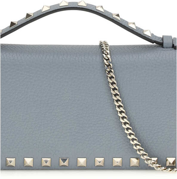 Portofele Valentino Garavani Rockstud chain Wallet STONE GREY Femei (BM 19751174) 4