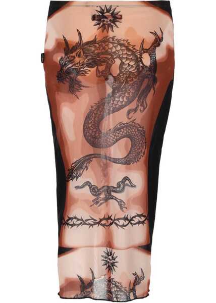 Fuste casual Jean Paul Gaultier Midi Skirt With Safe Sex Tatoo Print MULTICOLOUR Femei (BM 19751285) 3