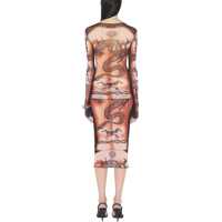 Fuste Dama - Fuste casual Jean Paul Gaultier Midi Skirt With Safe Sex Tatoo Print MULTICOLOUR Femei (BM 19751285) - B-mall.ro