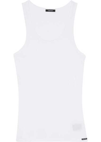 Tricouri Tom Ford Tank Top With Logo WHITE Barbati (BM 19751291) 4